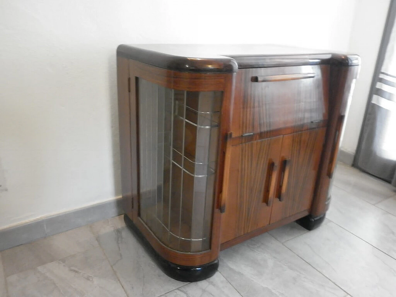 Art Deco sideboard in mahogany and rosewood, 40s 1350394