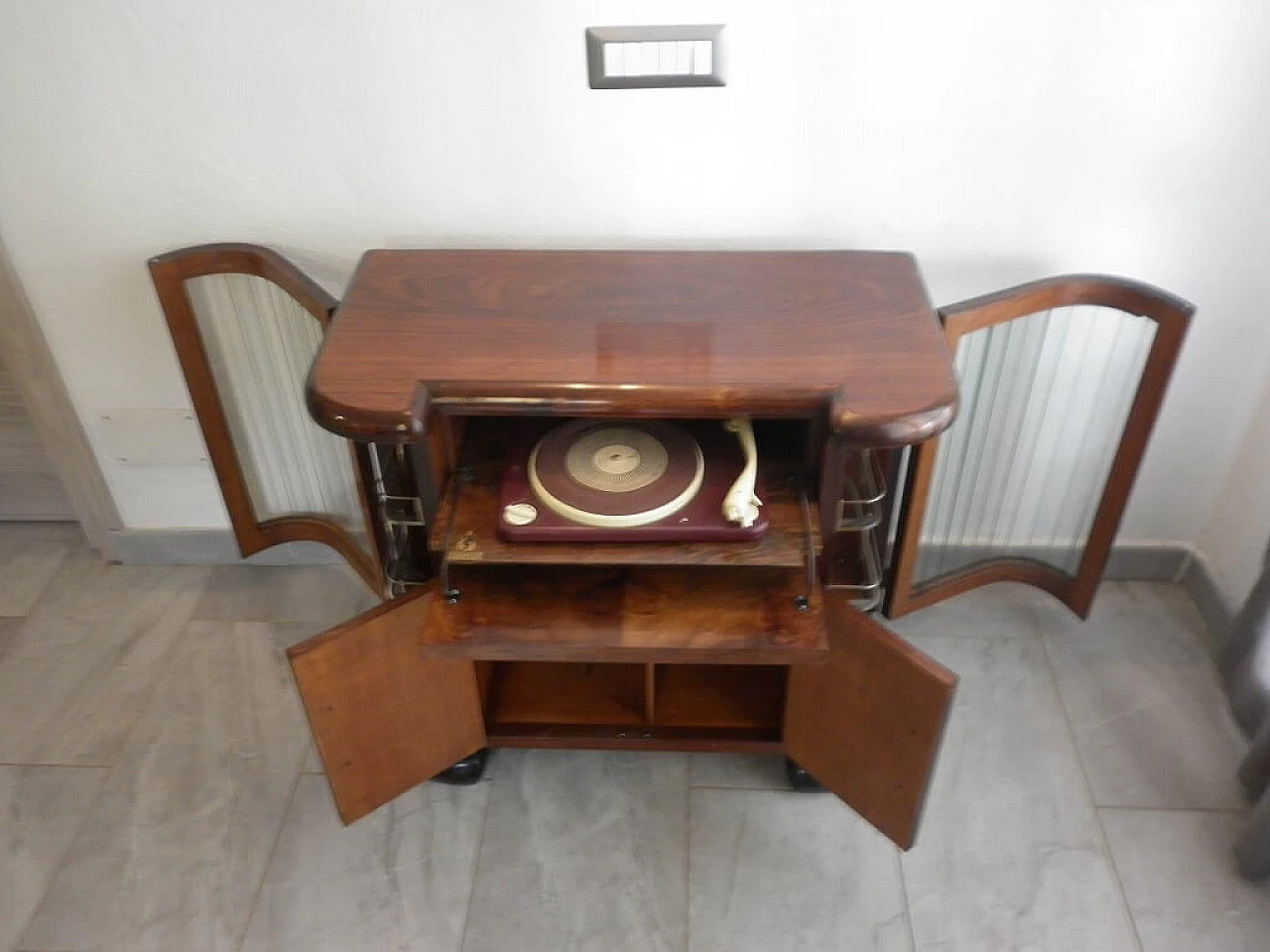 Art Deco sideboard in mahogany and rosewood, 40s 1350396