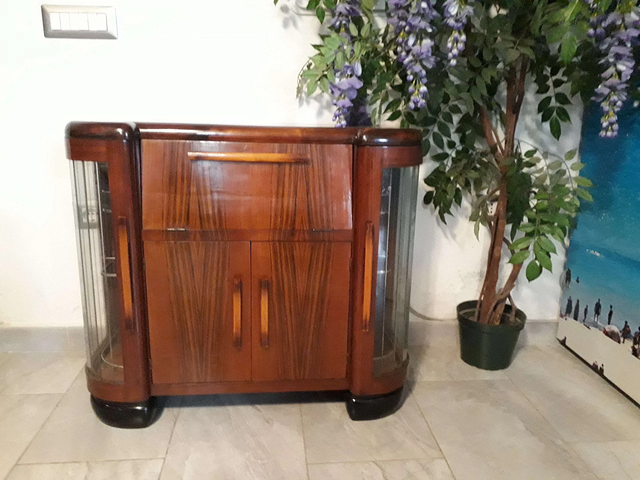 Art Deco sideboard in mahogany and rosewood, 40s 1350398