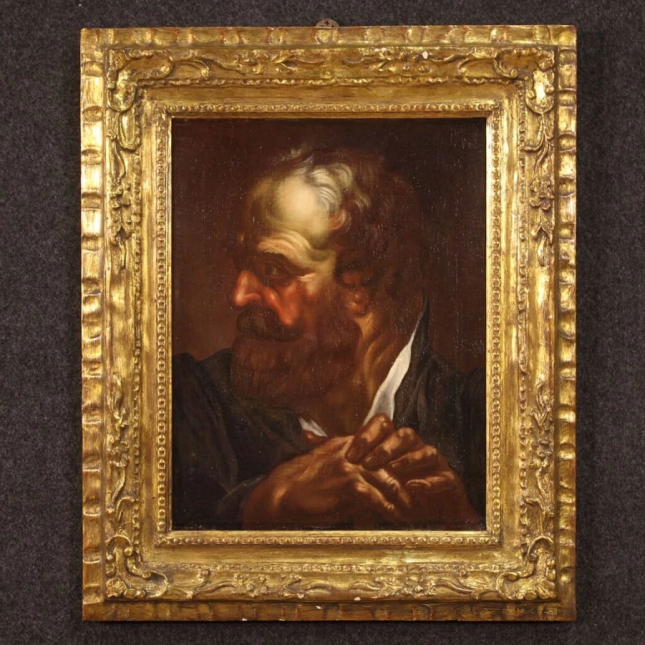 Stile di Egidio Dall'Oglio, Ritratto maschile, olio su tela, prima metà del '700 1352029
