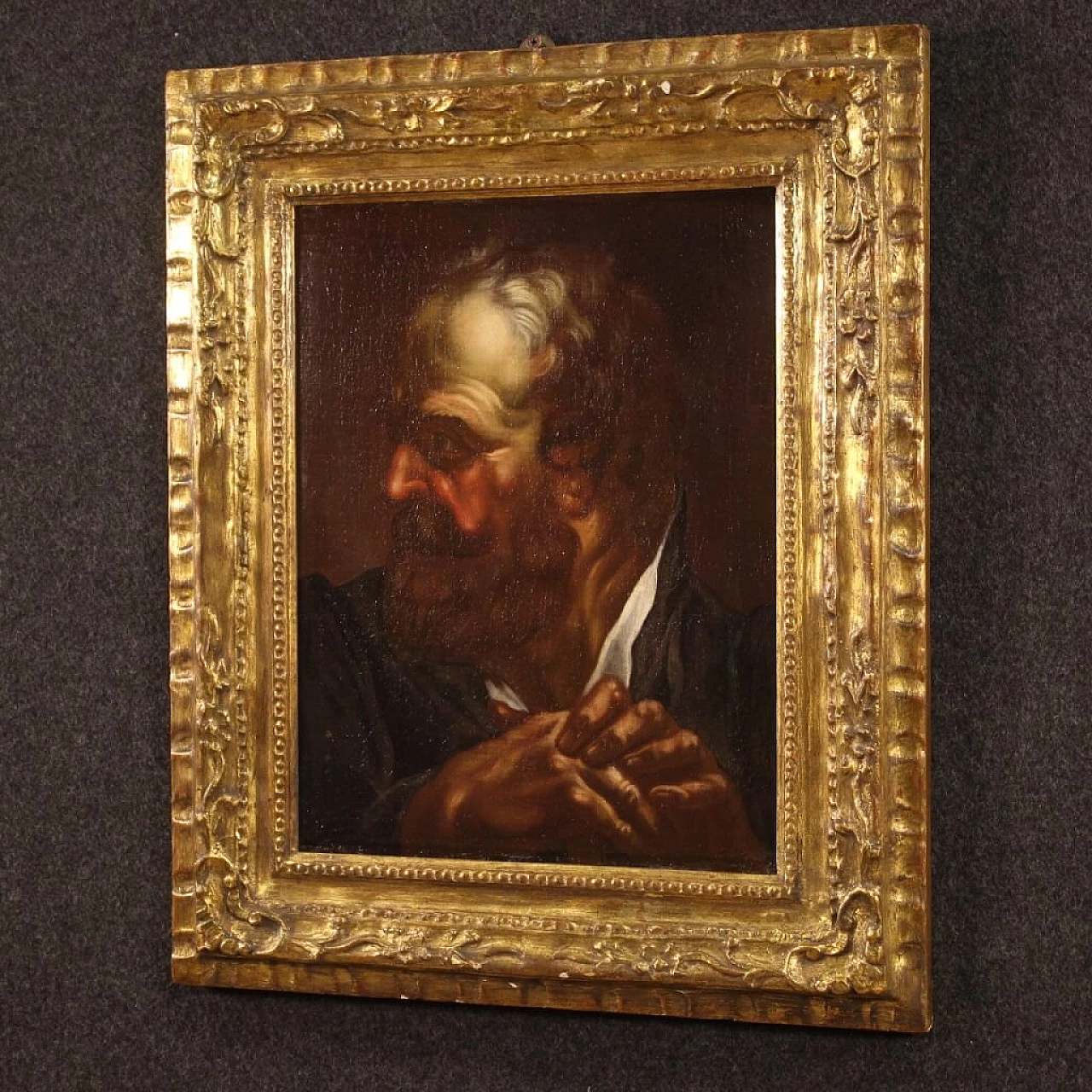 Stile di Egidio Dall'Oglio, Ritratto maschile, olio su tela, prima metà del '700 1352036