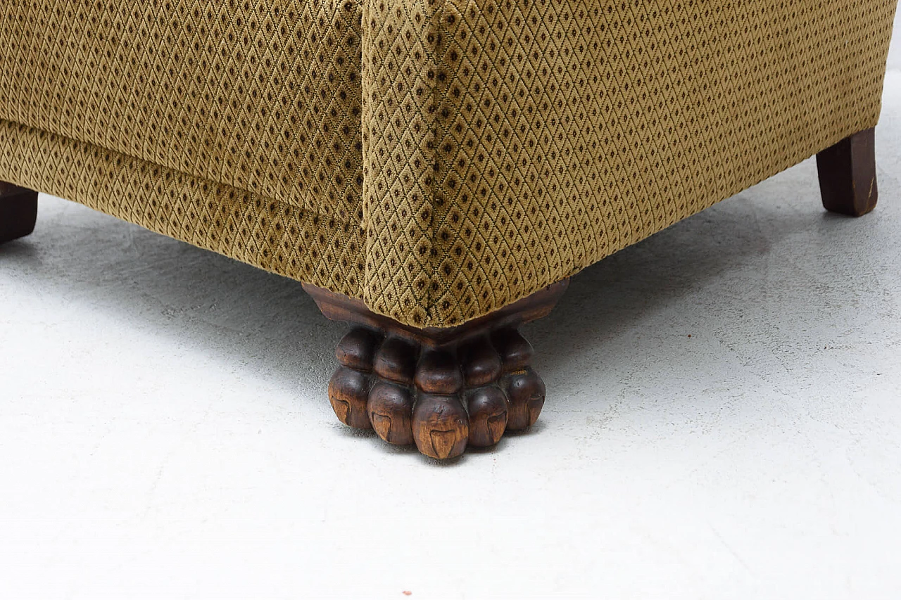 Coppia di poltrone Art Deco con piedi leonini, anni '30 1352100