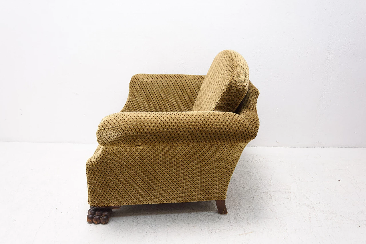 Pair of Art Deco armchairs with lion feet, 1930s 1352102