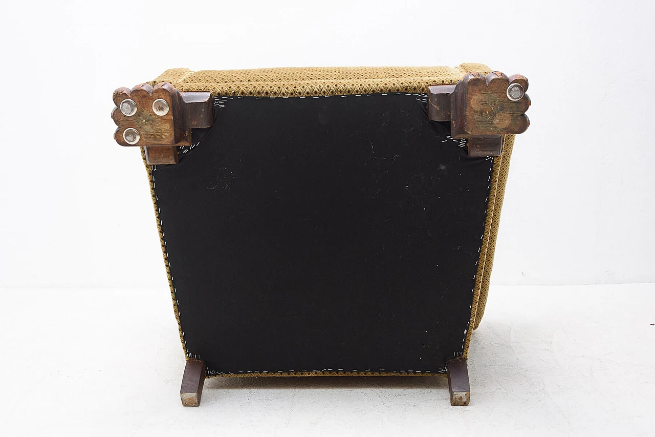 Coppia di poltrone Art Deco con piedi leonini, anni '30 1352105