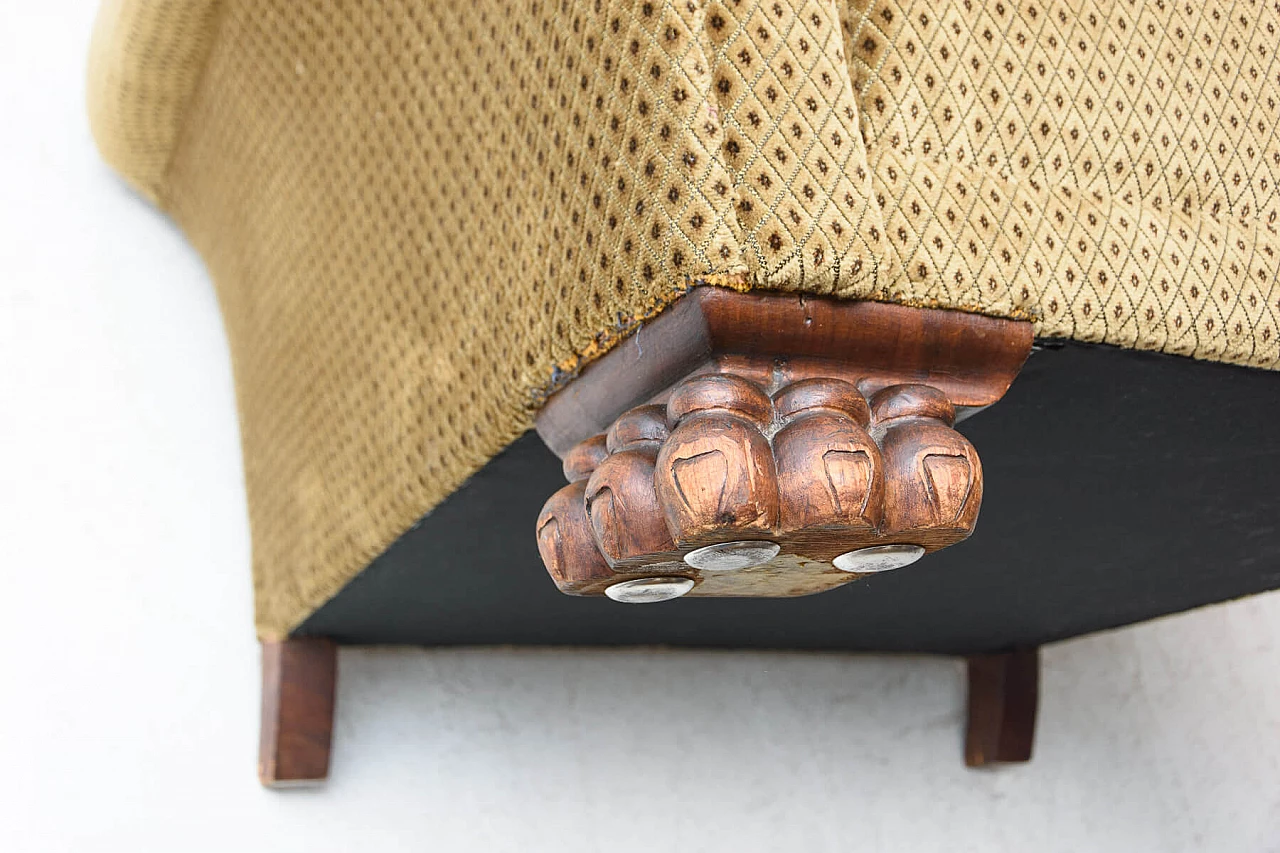 Coppia di poltrone Art Deco con piedi leonini, anni '30 1352106