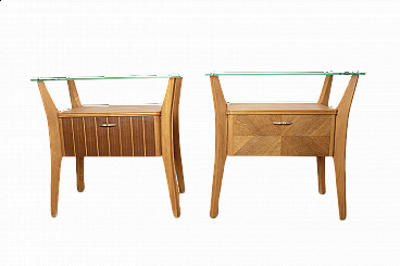 Pair of bedside tables in the style of Gio Ponti, 1950s