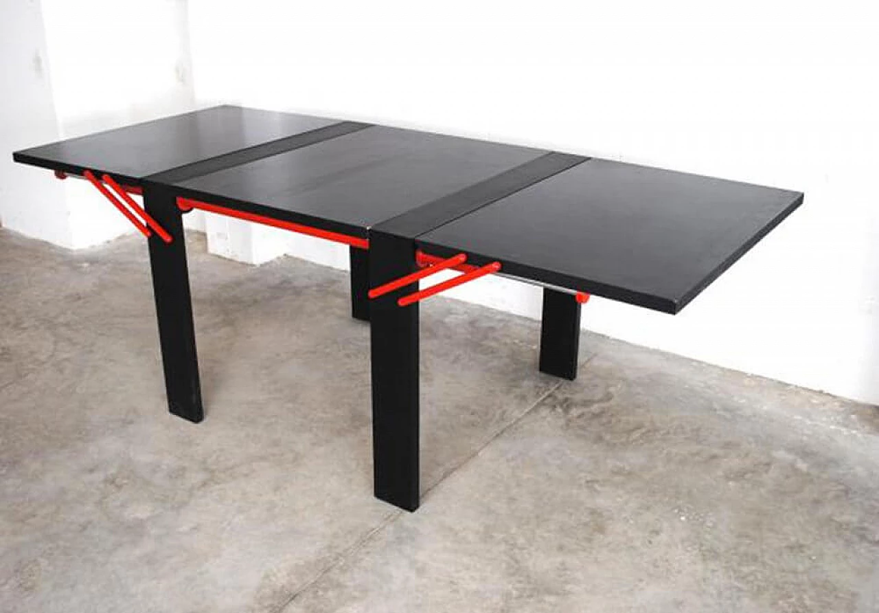 Sunroof extensible table in metal and compressed wood by Laura De Lorenzo and Stefano Stefani for Pallucco, 80s 1353462