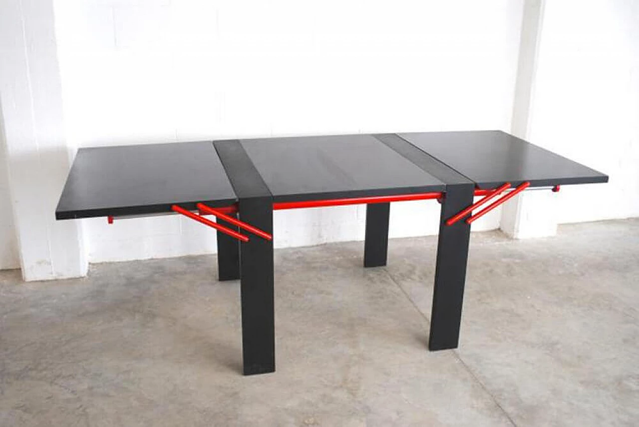 Sunroof extensible table in metal and compressed wood by Laura De Lorenzo and Stefano Stefani for Pallucco, 80s 1353463