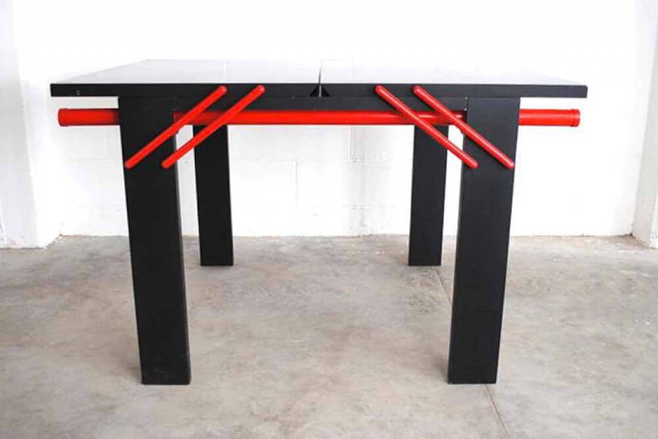 Sunroof extensible table in metal and compressed wood by Laura De Lorenzo and Stefano Stefani for Pallucco, 80s 1353464