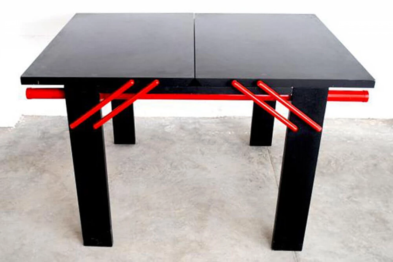 Sunroof extensible table in metal and compressed wood by Laura De Lorenzo and Stefano Stefani for Pallucco, 80s 1353465