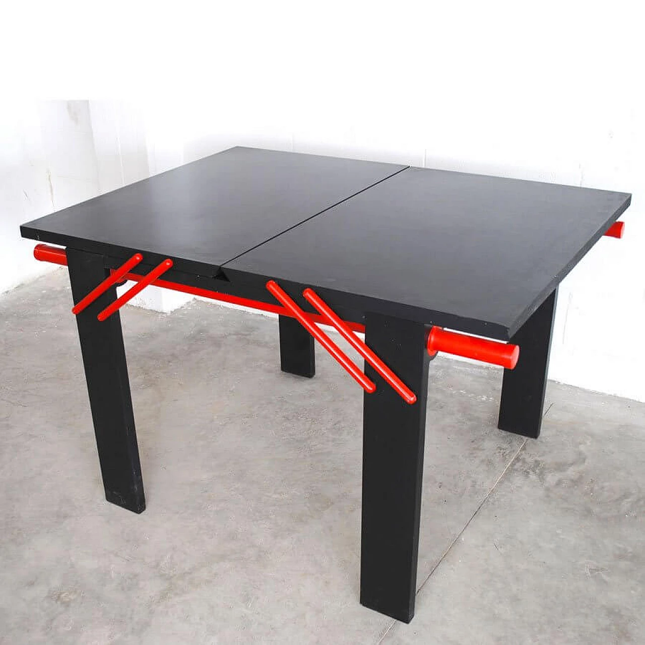 Sunroof extensible table in metal and compressed wood by Laura De Lorenzo and Stefano Stefani for Pallucco, 80s 1353466