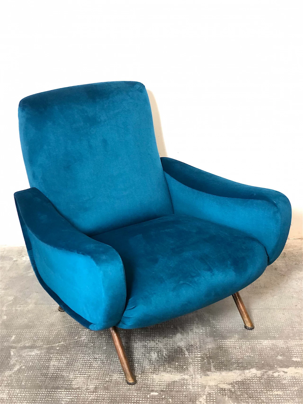 Poltrona blu cobalto Lady di Marco Zanuso per Arflex, anni '50 1353493