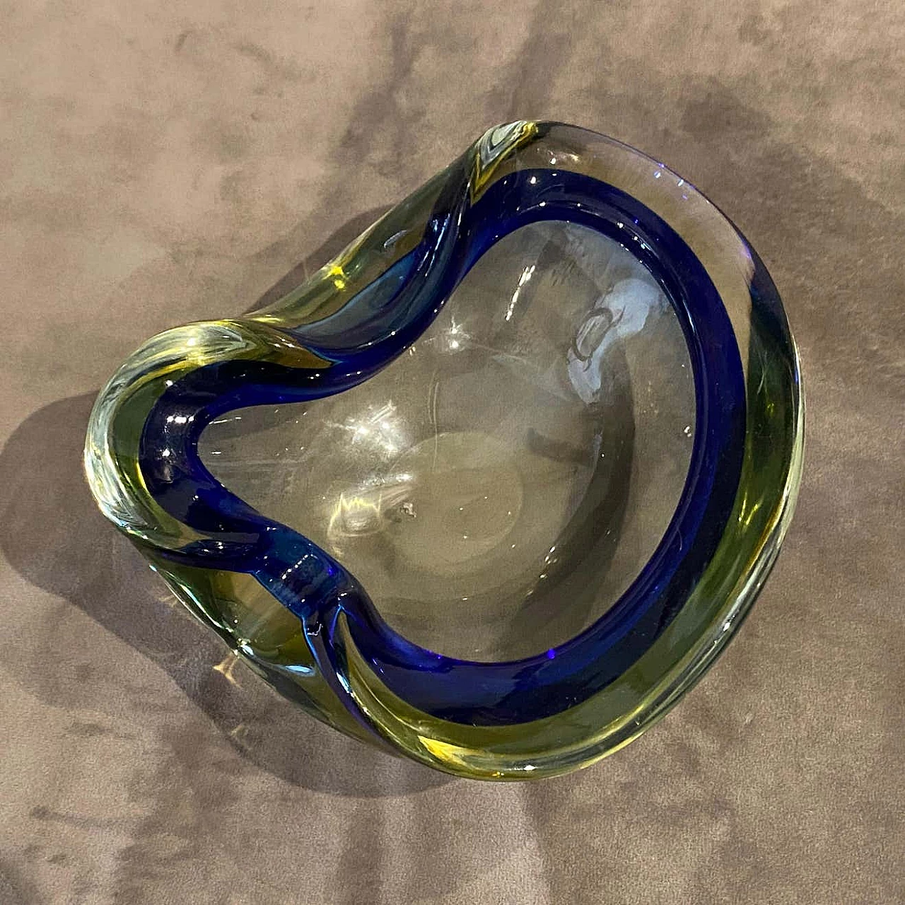 Ashtray in Sommerso Murano glass by Flavio Poli, 70s 1354026