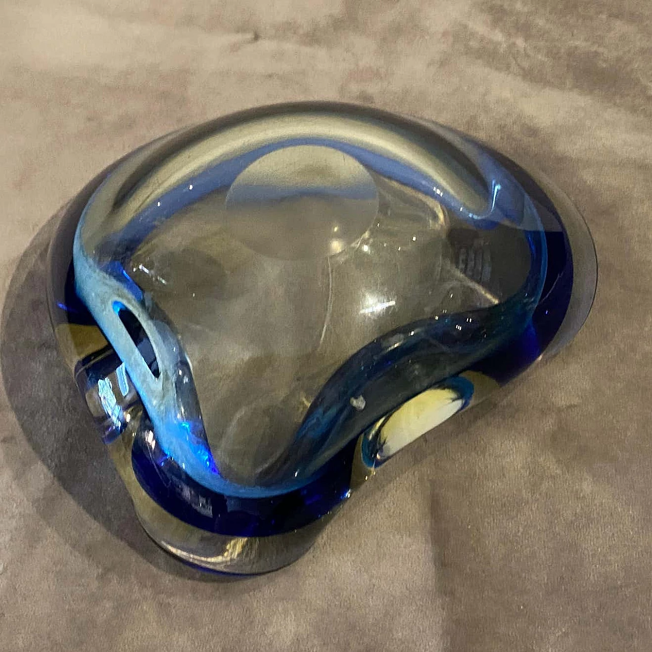 Posacenere in vetro di Murano Sommerso di Flavio Poli, anni '70 1354032