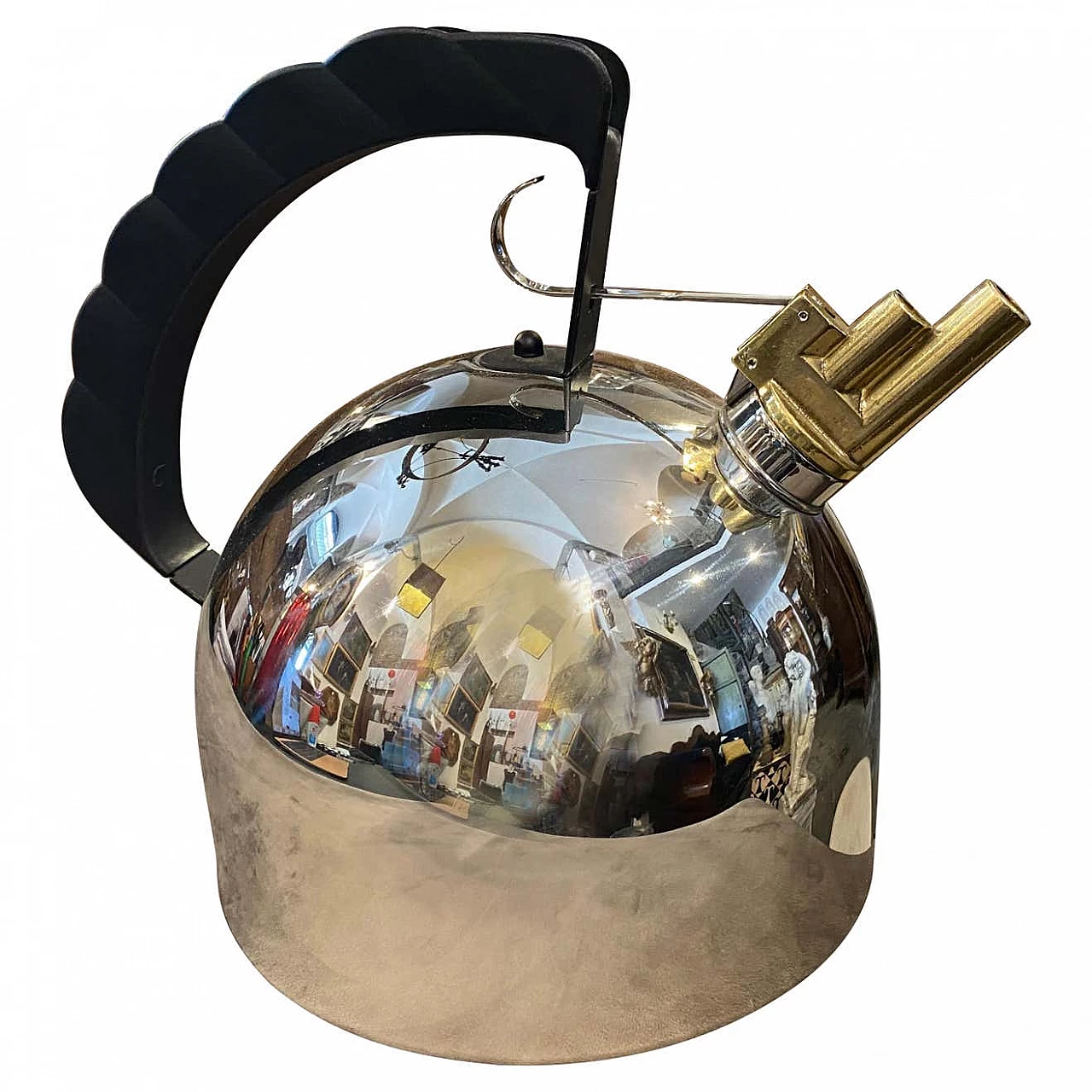 Kettle in steel and brass by Richard Sapper for Alessi Modernist