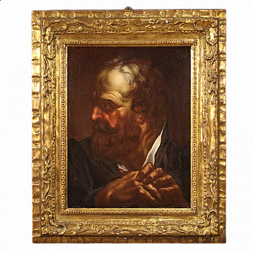 Ritratto maschile, dipinto a olio su tela, prima metà del '700