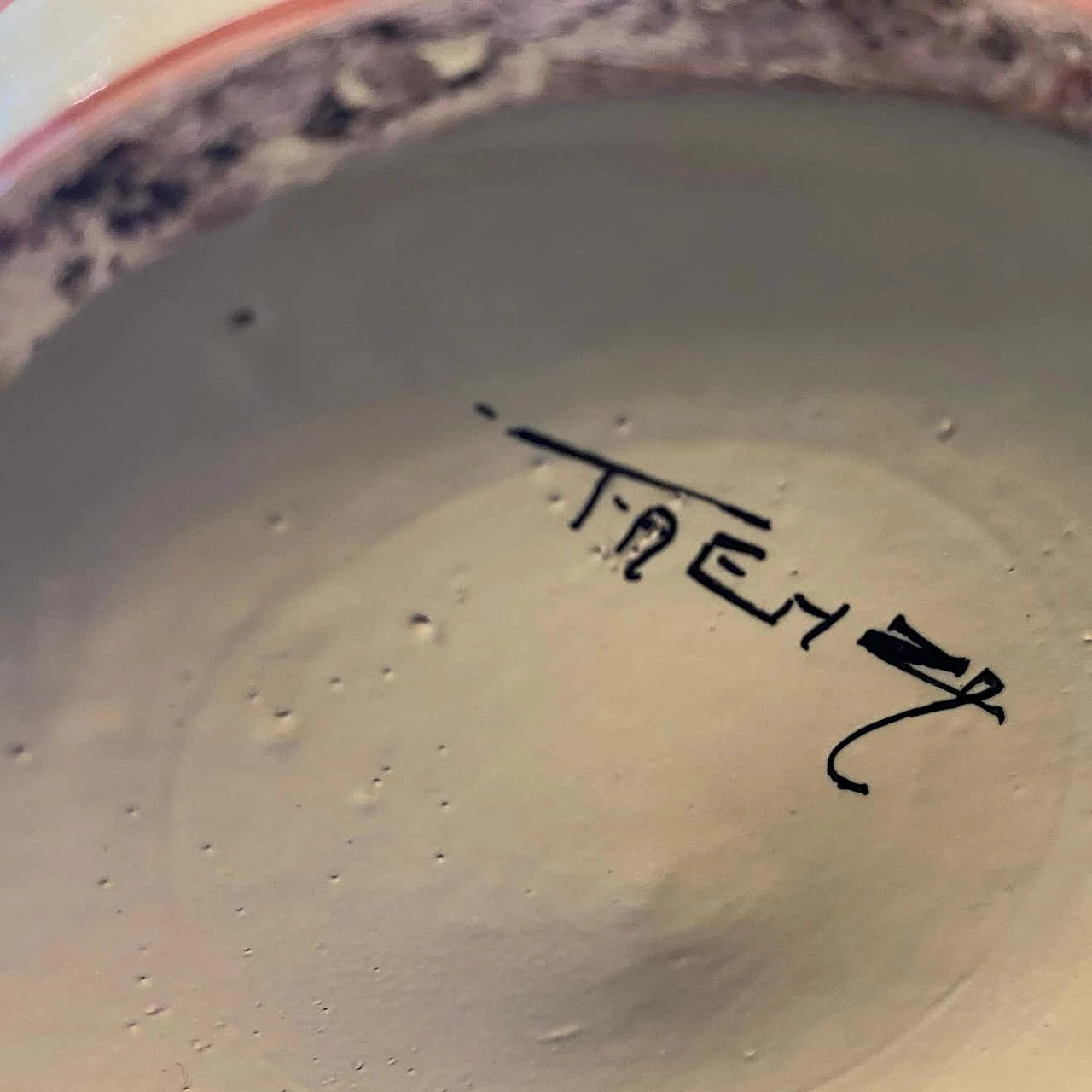 Biscottiera Art Deco in ceramica dipinta a mano di Ceramiche Faenza, anni '30 1354065