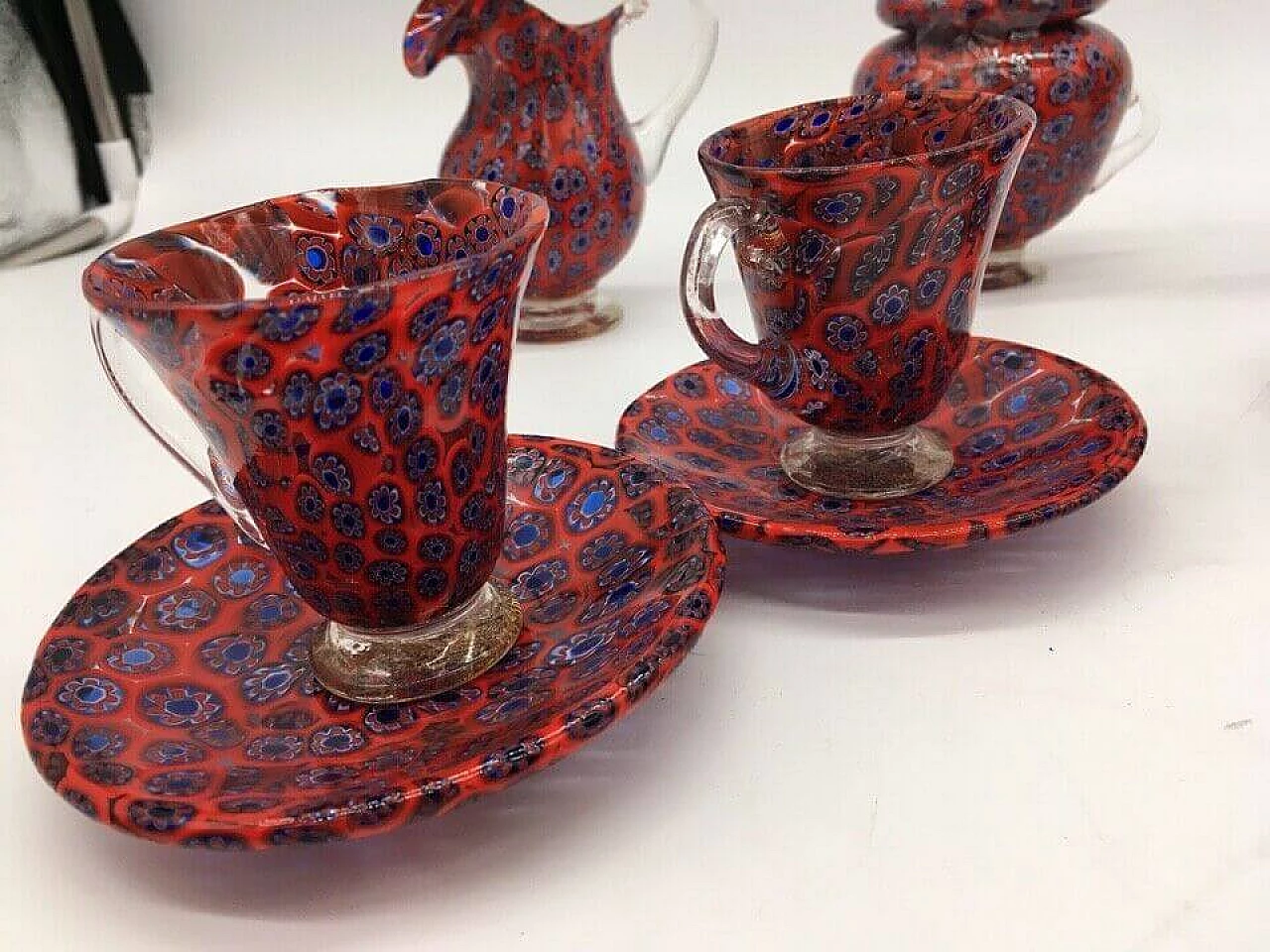 Set da caffè in vetro di Murano, anni '70 1354097