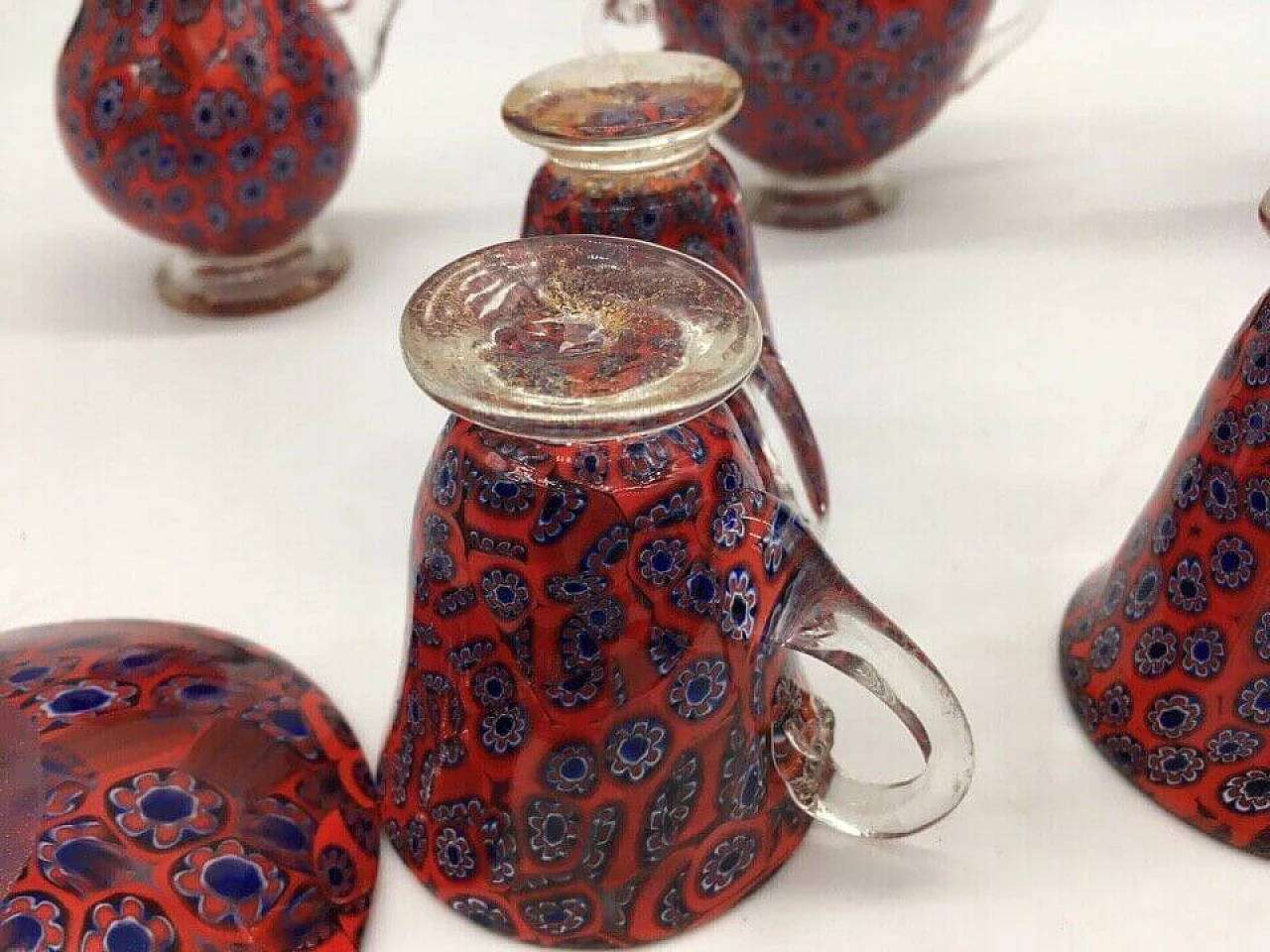 Set da caffè in vetro di Murano, anni '70 1354099