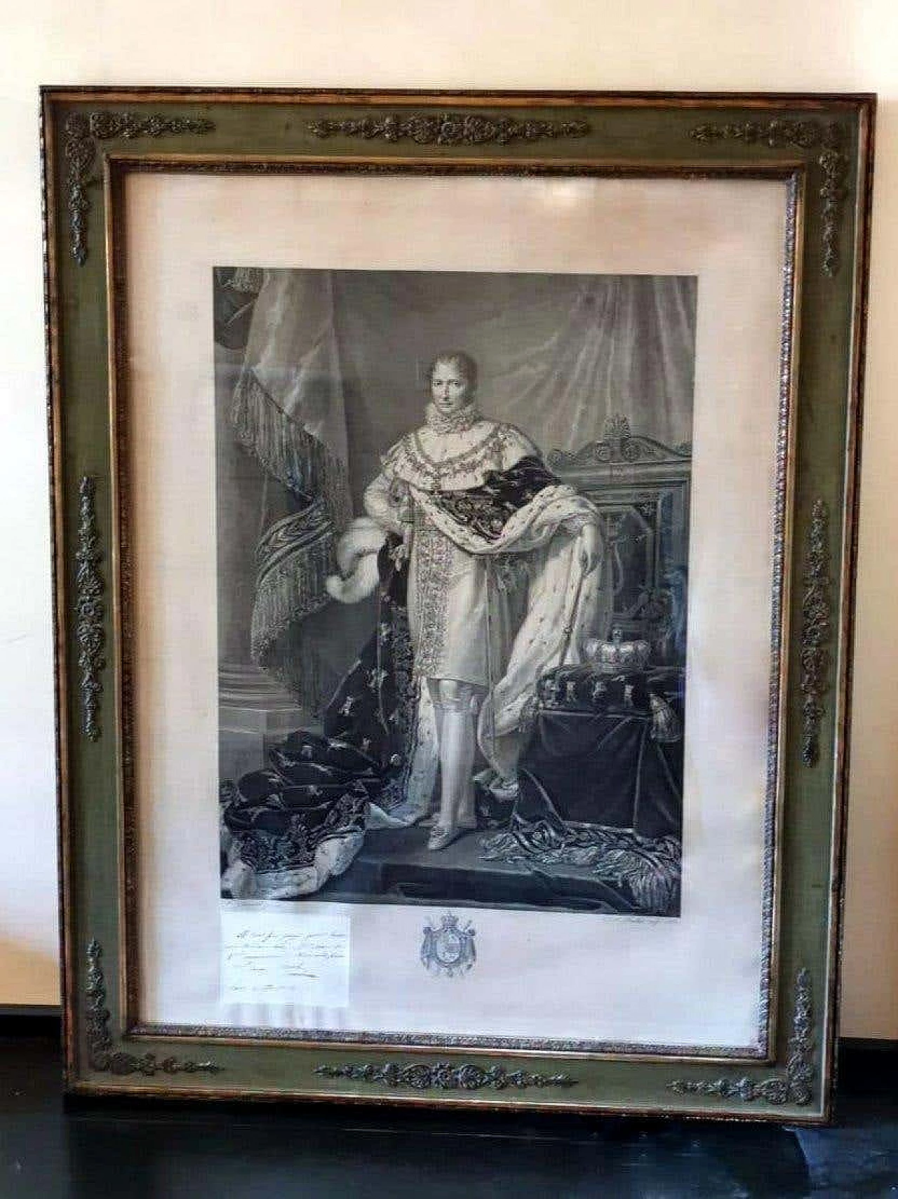 Etching of a portrait of Joseph Napoleon with autograph and gold frame by Pradier, 1813 1354201