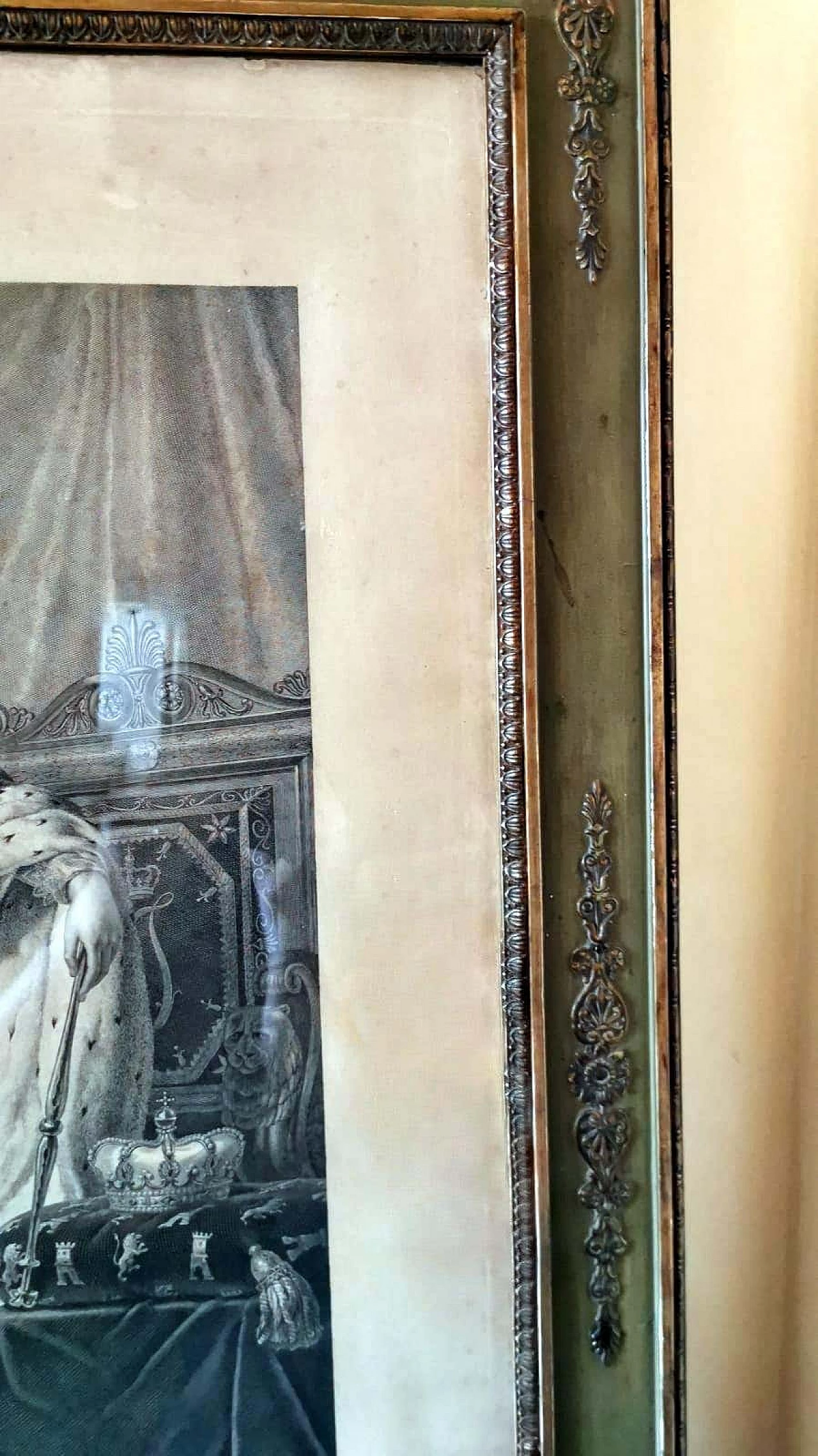 Etching of a portrait of Joseph Napoleon with autograph and gold frame by Pradier, 1813 1354206