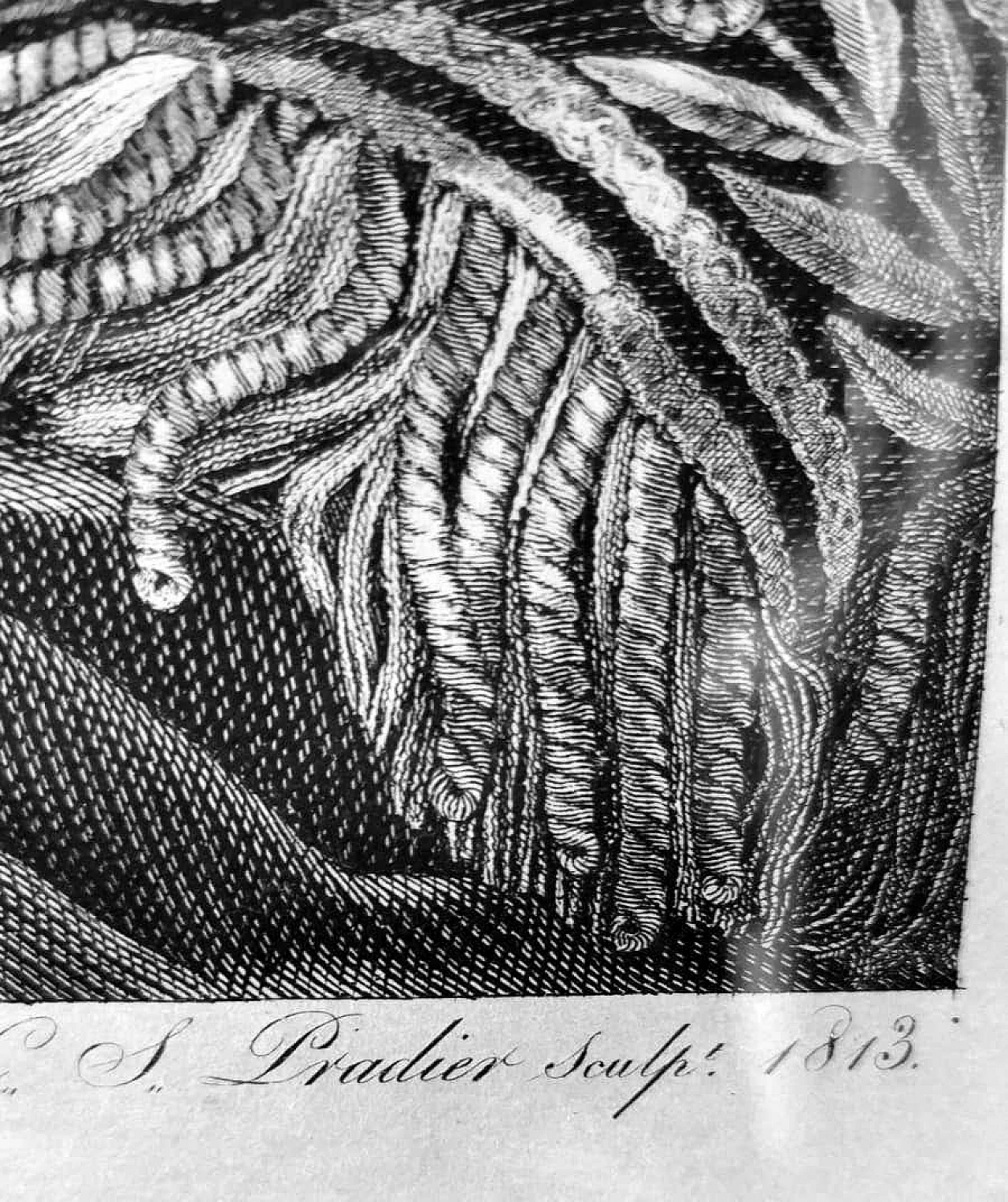 Etching of a portrait of Joseph Napoleon with autograph and gold frame by Pradier, 1813 1354215