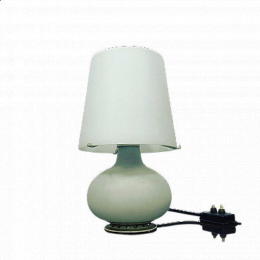 1853/0 table lamp in opaline glass and painted metal by Max Ingrand for Fontana Arte, 50s