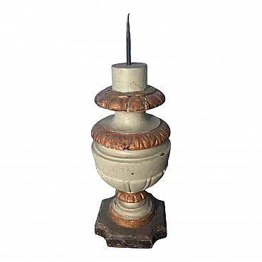 Candelabro in legno verde e oro, anni '40