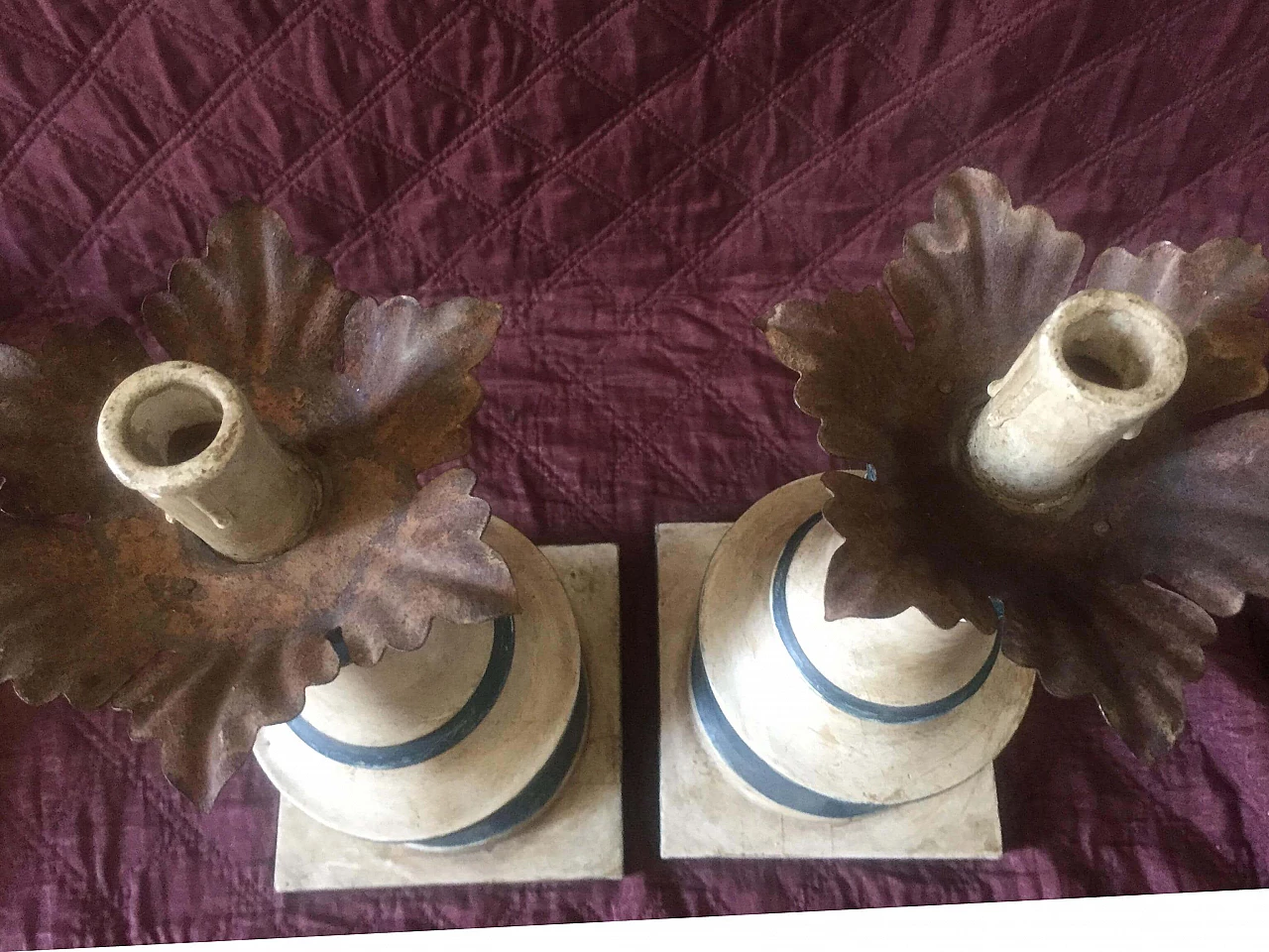 Pair of torchers in wood, 30s 1355322