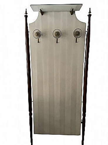 Skai and mahogany coat rack, 1950s