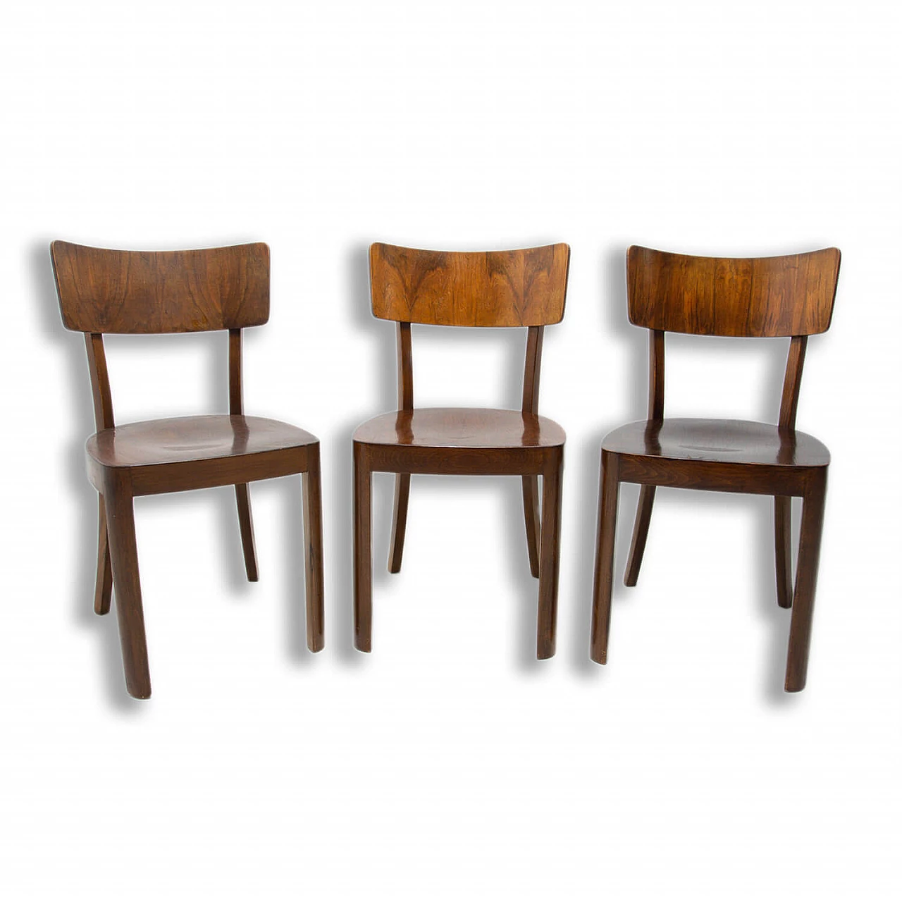 3 Ton walnut chairs, 1950s 1355479