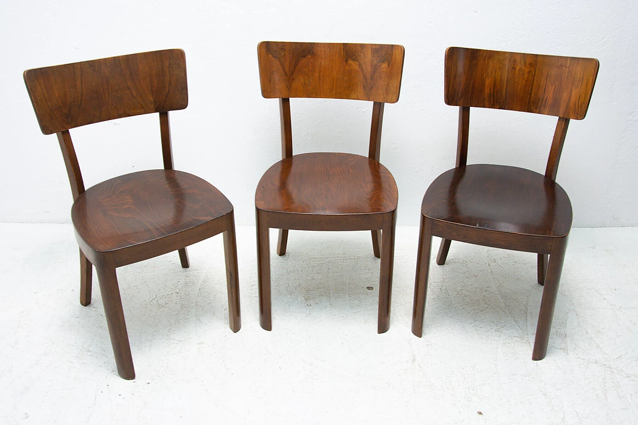 3 Ton walnut chairs, 1950s 1355481