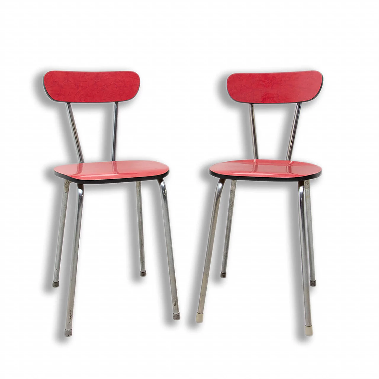 Coppia di sedie in formica e acciaio cromato, anni '60 1355591