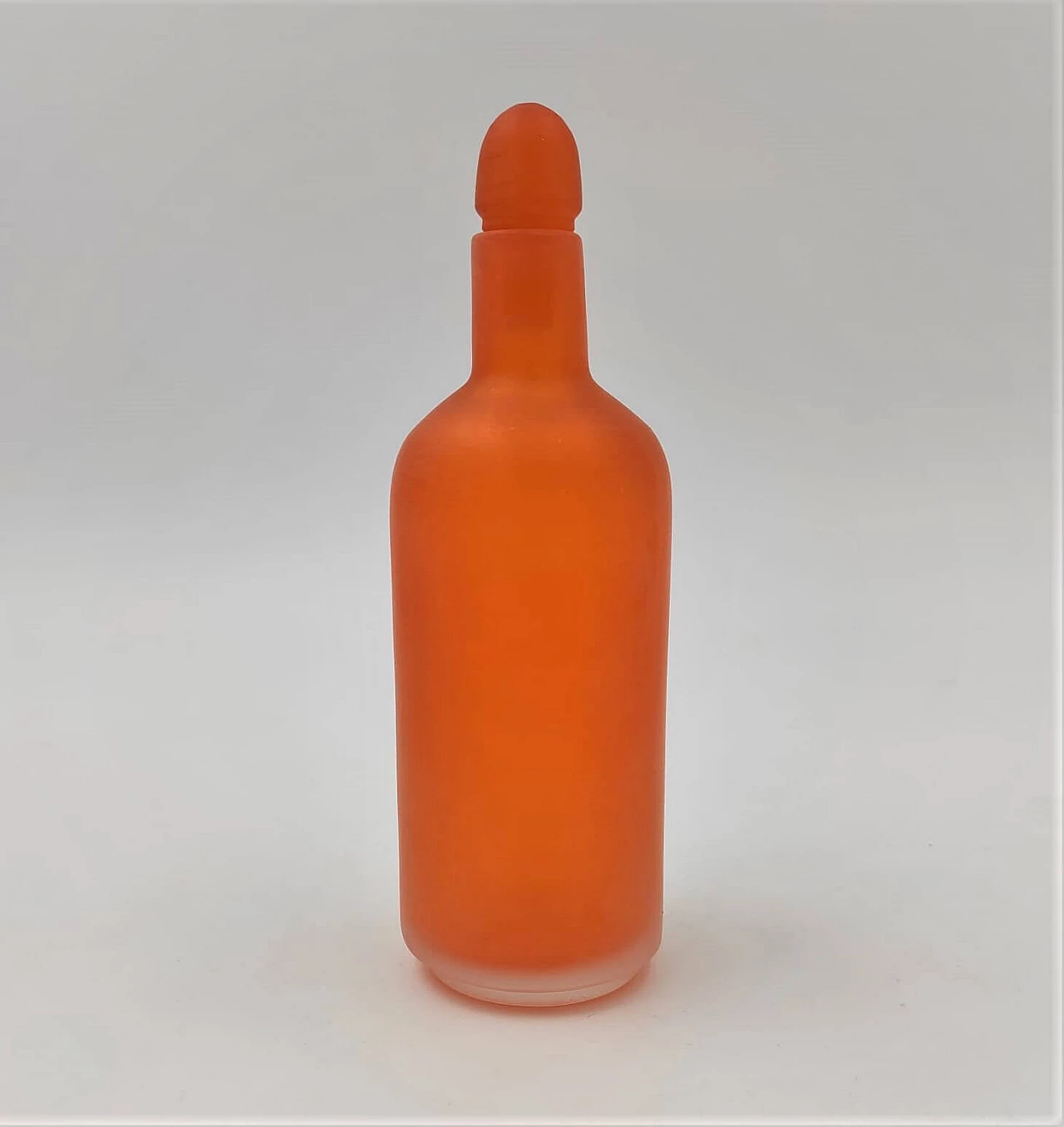 Orange glass bottle Velati series by Venini, 1992 1355752
