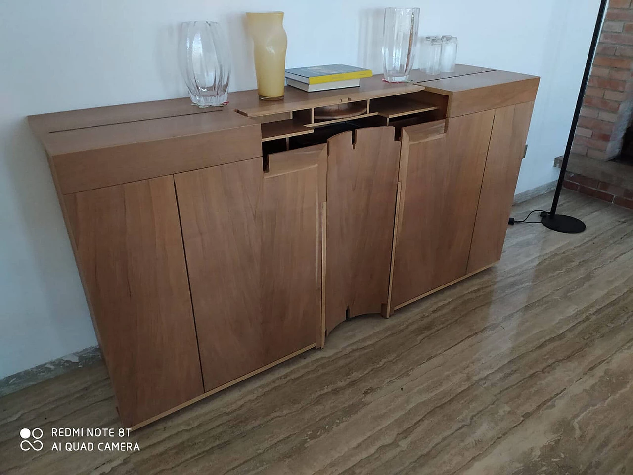 Credenza in legno di noce di Franco Poli per Bernini, anni '80 1356312