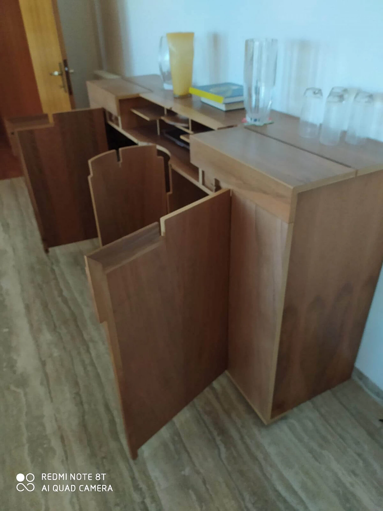 Credenza in legno di noce di Franco Poli per Bernini, anni '80 1356313