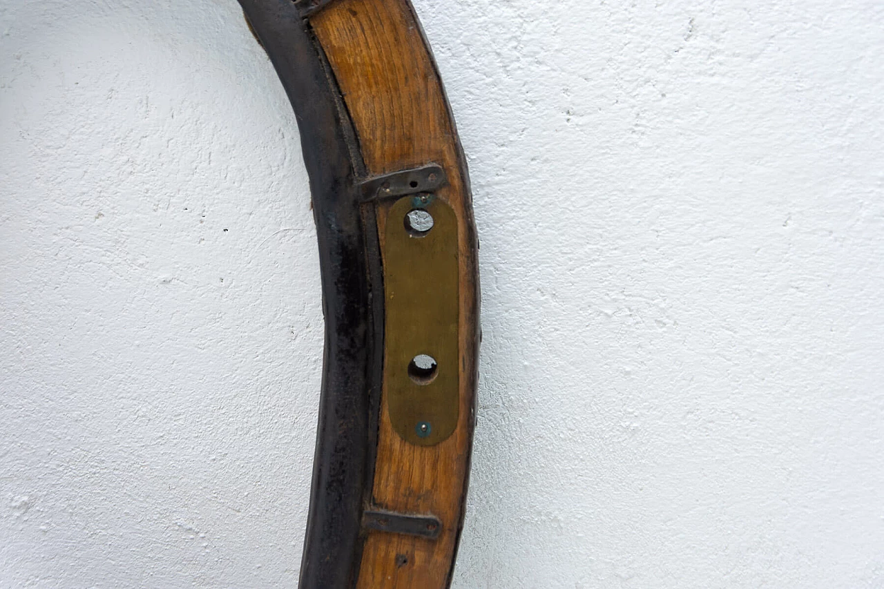 Collare da cavallo per finimenti in legno e pelle, anni '30 1356332