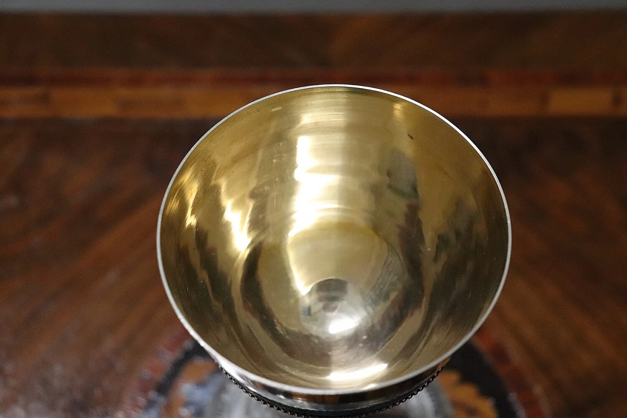 Chiselled 800 silver goblet, 1930s 1356687