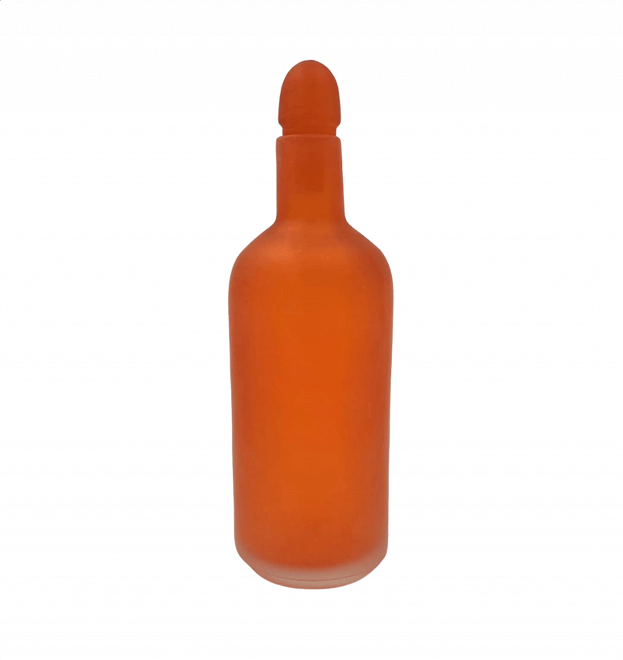Orange glass bottle Velati series by Venini, 1992 1357009