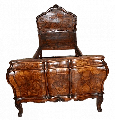 Antique single bed baroque style, 30s