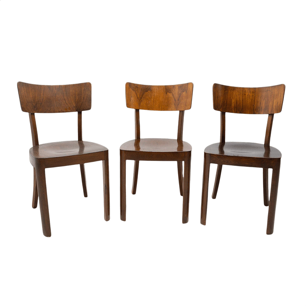3 Ton walnut chairs, 1950s 1357116