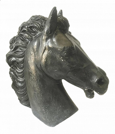 Scultura Neoclassica di cavallo in gesso, anni '50