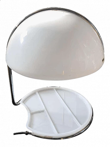 Lampada da tavolo Conchiglia in metallo cromato e metacrilato di Buttura & Massoni per Guzzini, anni '60