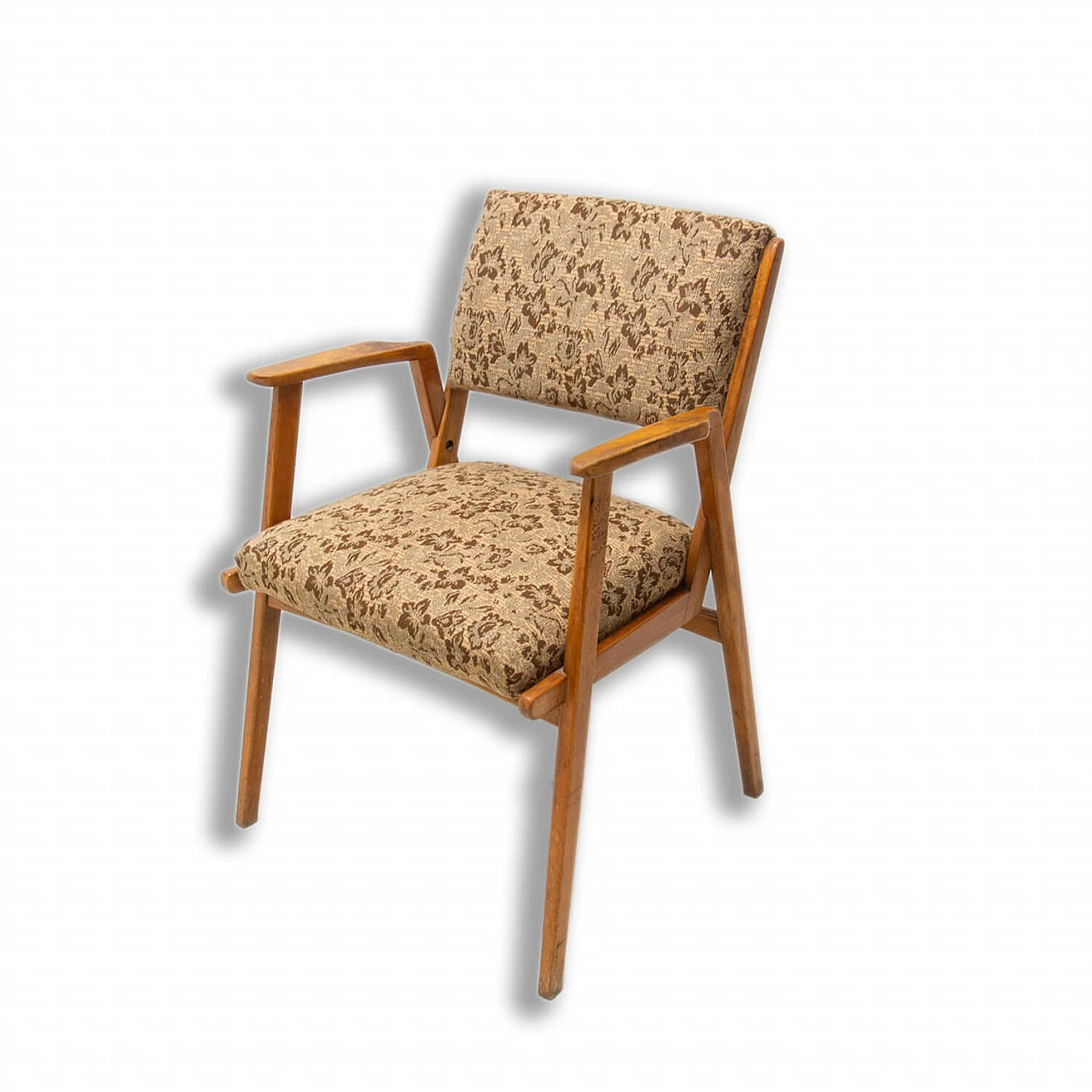Office chair in beech and fabric, 1960s 1357268