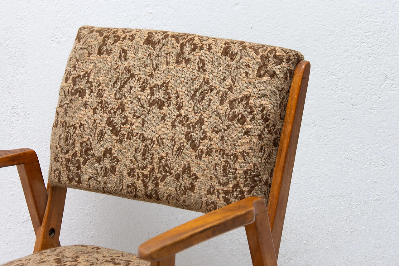 Office chair in beech and fabric, 1960s 1357271