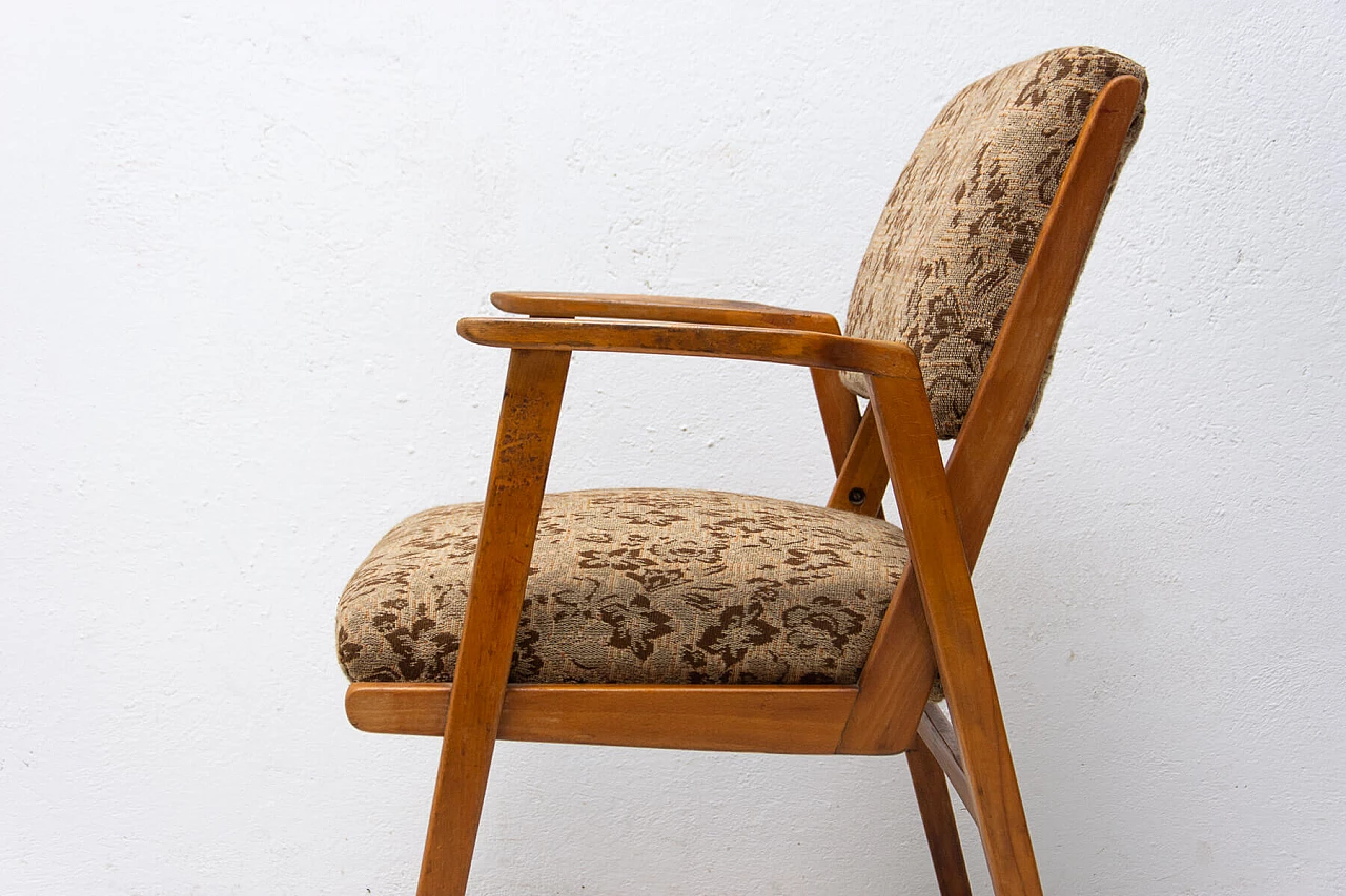 Office chair in beech and fabric, 1960s 1357273