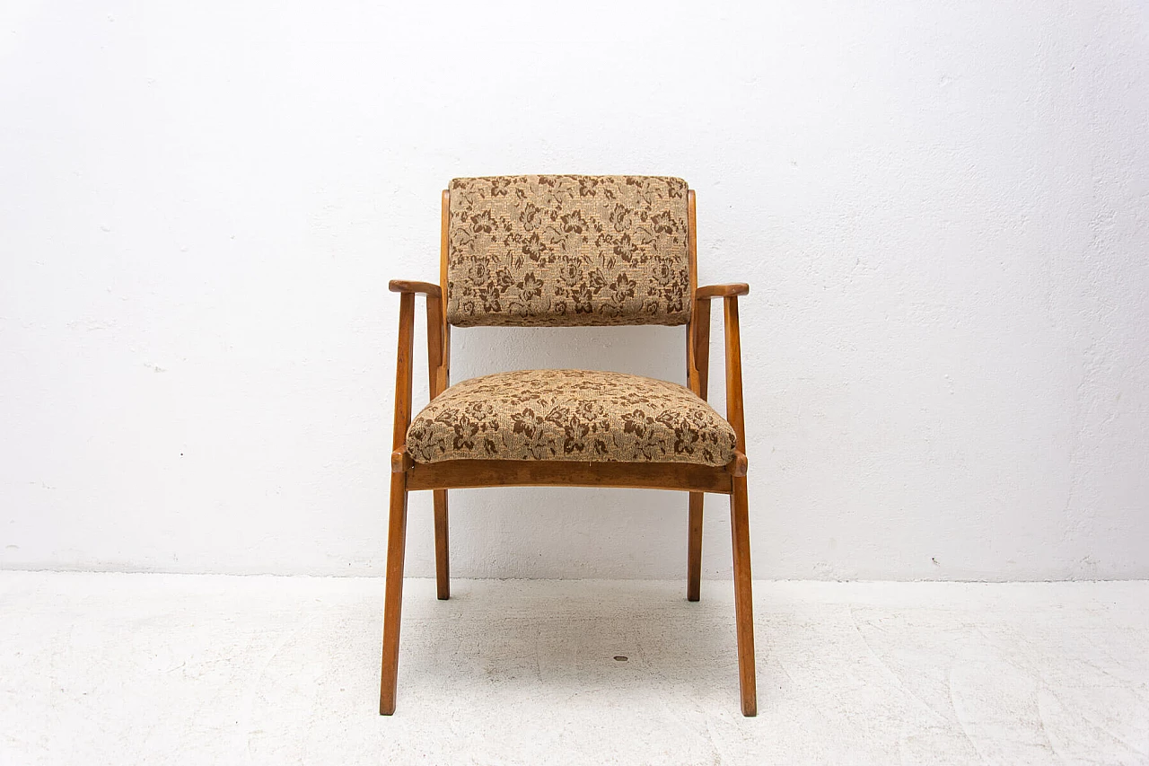 Office chair in beech and fabric, 1960s 1357276