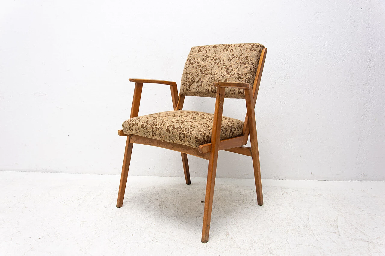 Office chair in beech and fabric, 1960s 1357280