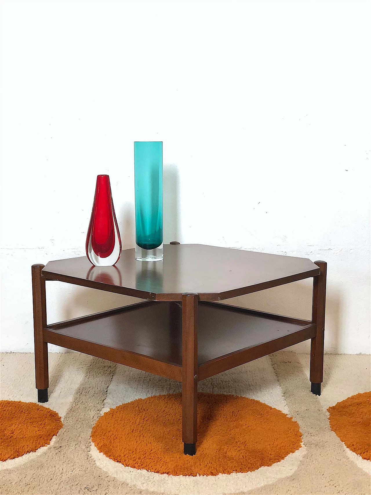 Scandinavian teak veneer coffee table, 1960s 1357281