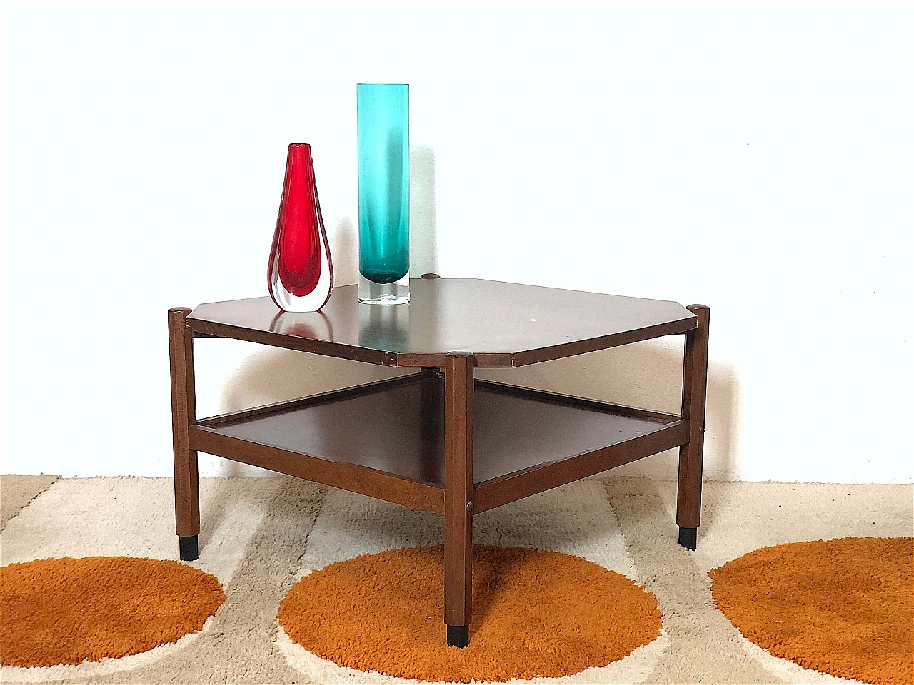 Scandinavian teak veneer coffee table, 1960s 1357282